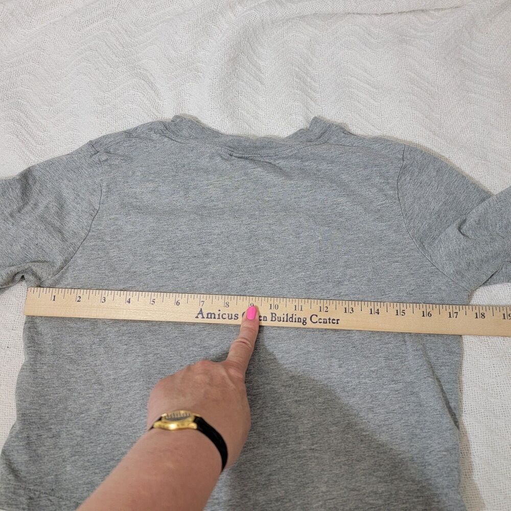 Nike Women Swoosh Crop‎ Top Tshirt Short Sleeve Grey 100% Cotton Size S - Picture 10 of 12